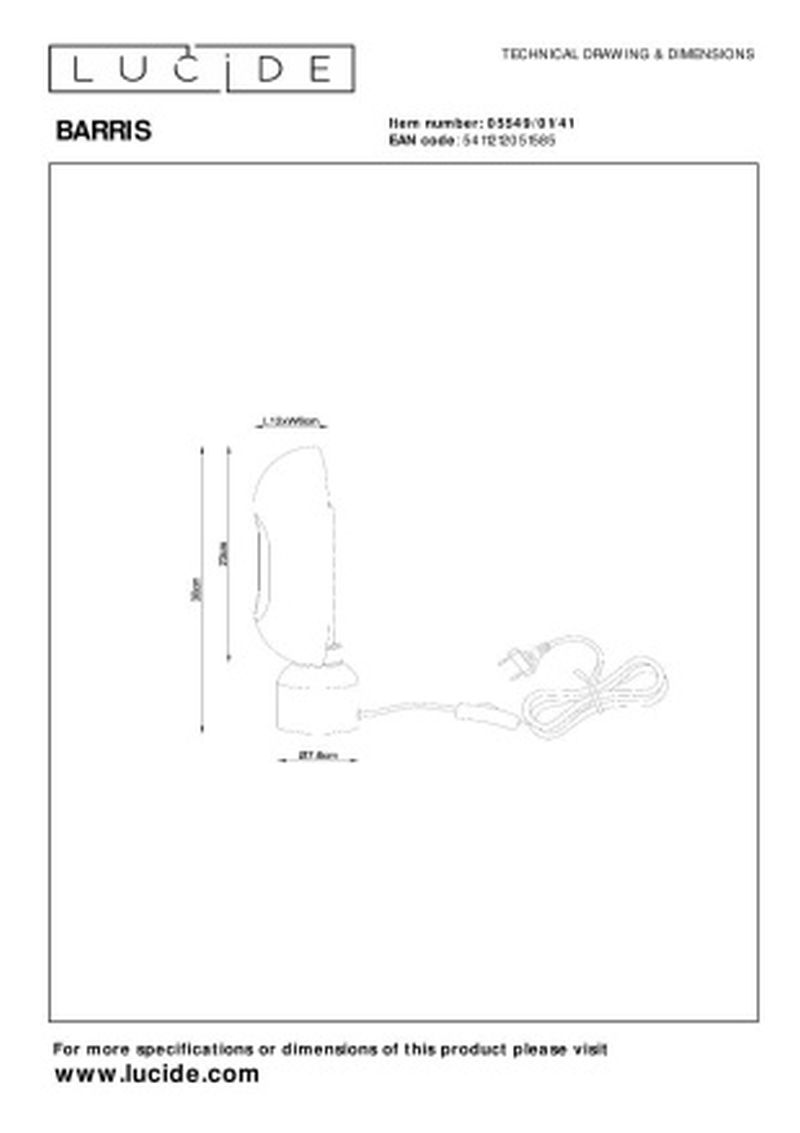 Lucide BARRIS - Stolná lampa - 1xE27 - Taupe